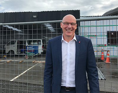 Invercargill Airport's General Manager Nigel Finnerty in front of the terminal u