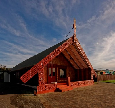 The front of Murihiku Maraes wharenui