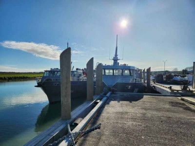 A mussel boat moored