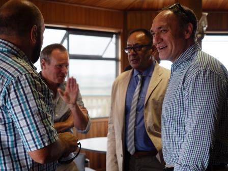 Provincial Development Unit's Ben Dalton chatting with Northland landowners.
