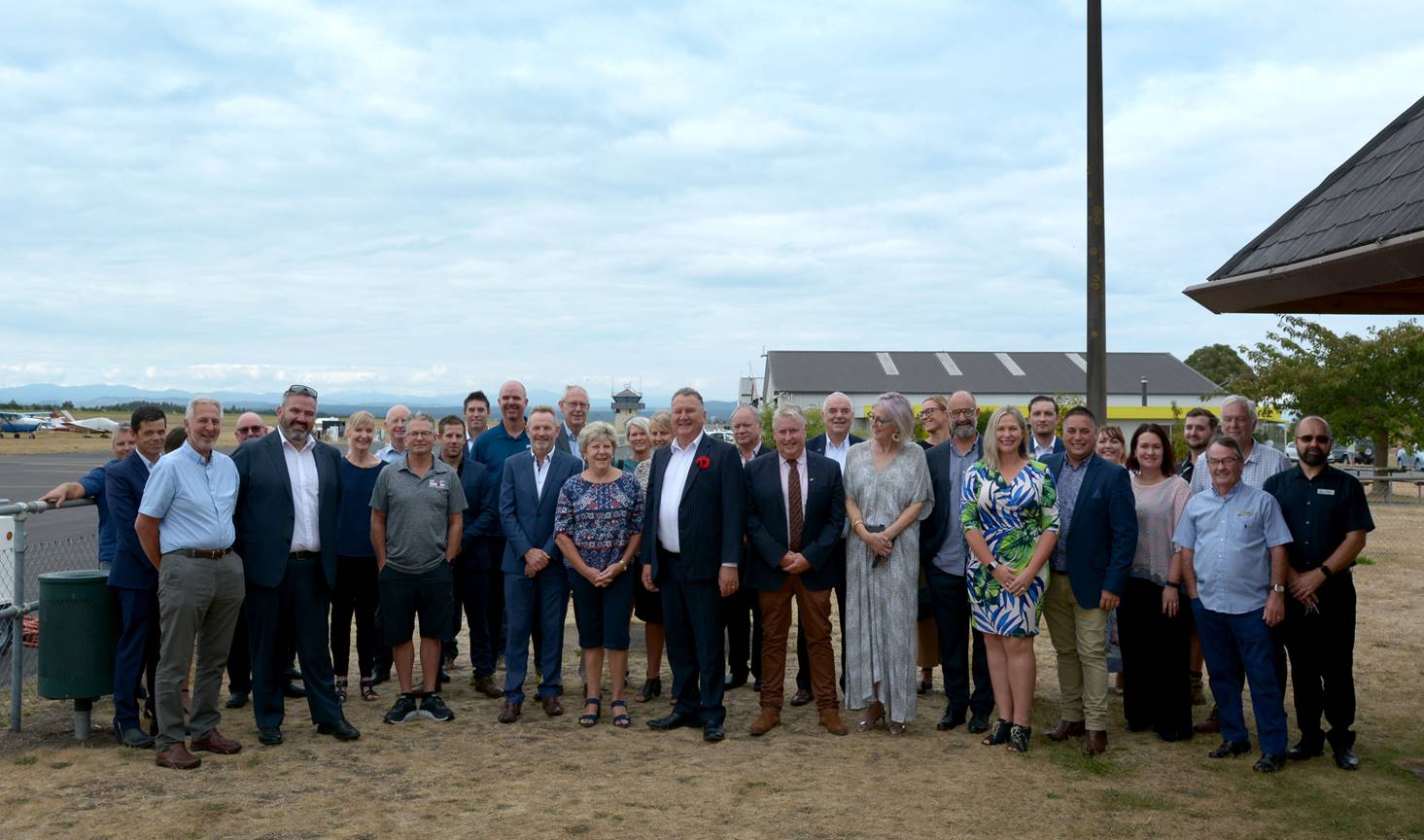A crowd gathered to celebrate funding for the Taupō Airport upgrade.